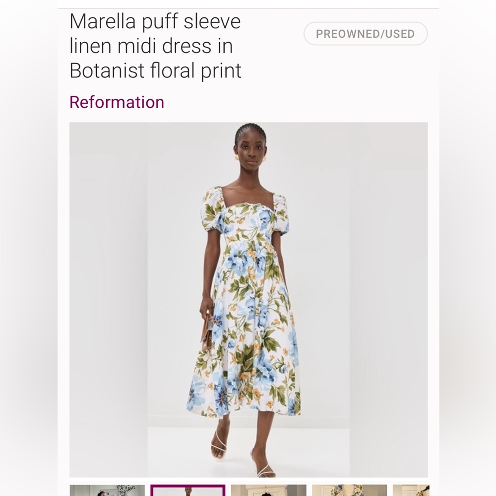 Reformation Botanist Print Puff Sleeve Dress